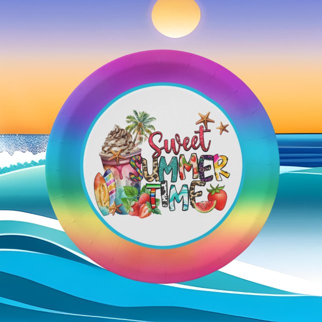 sweet summer time party paper plate (Creator Uploaded)