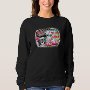 Sweet Summer Time skull messy bun water melon Sweatshirt