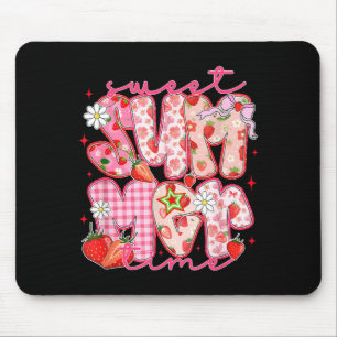Sweet Summer Time Strawberry Summer Vibes Hello Mouse Pad