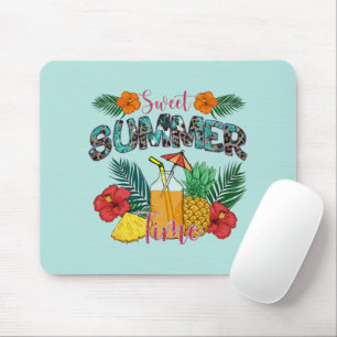 Sweet Summer Time   Tropical Fruits & Floral Mouse Pad