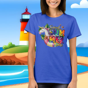 sweet Summer time unicorn float  T-Shirt