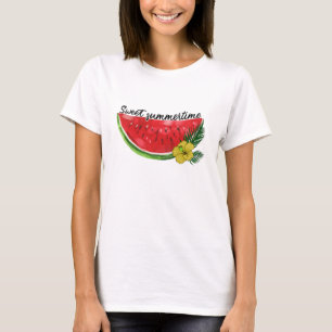Sweet Summer Time   Watercolor Watermelon  T-Shirt