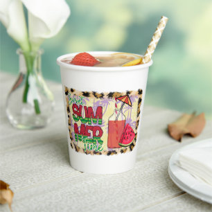 Sweet Summer Time   Watermelon, Beach & Leopard Paper Cups