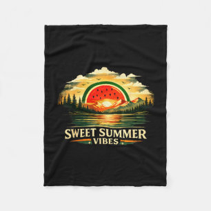 Sweet summer vibes watermelon sunset nature lover fleece blanket
