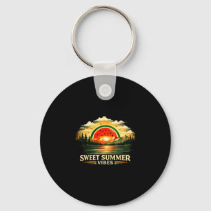 Sweet summer vibes watermelon sunset nature lover key ring