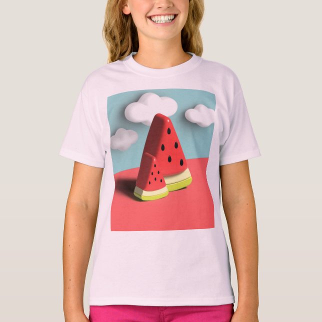 Sweet Summer Watermelon Girls' T-Shirt" T-Shirt (Front)