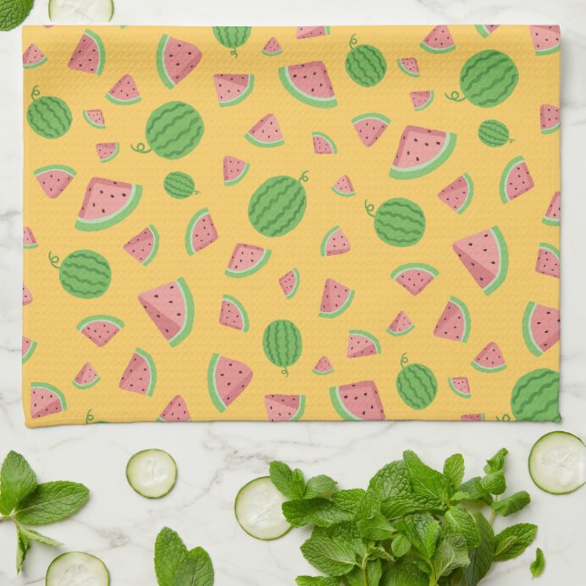 Sweet Summer Watermelon Kitchen Towels (Folded)