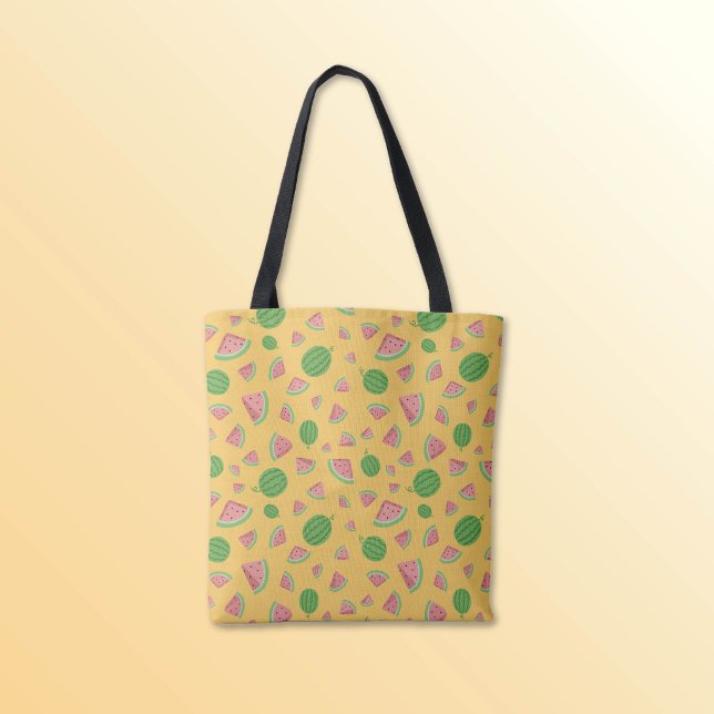 Sweet Summer Watermelon Pattern Tote Bag (Cute watermelon patterns bring fresh summer charm to this tote bag, perfect for everyday use.)
