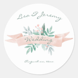 Sweet Summer Wedding Classic Round Sticker