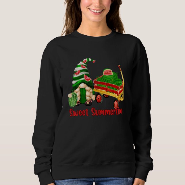 Sweet Summertime Gnome Watermelon Fruit Sweatshirt (Front)