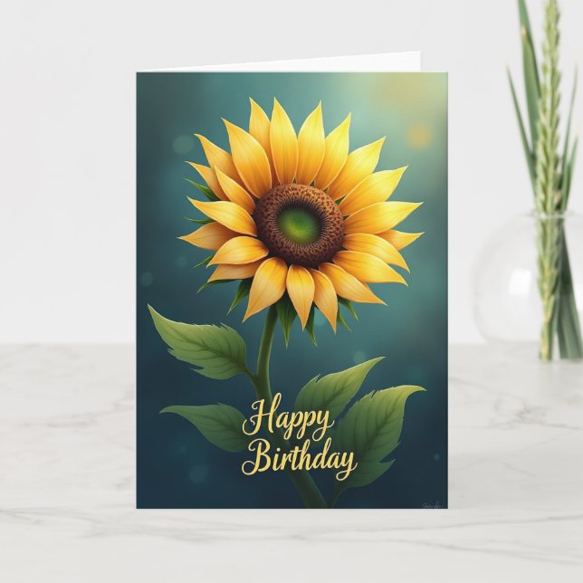 Sweet Sunflower Bloom Card (Front)