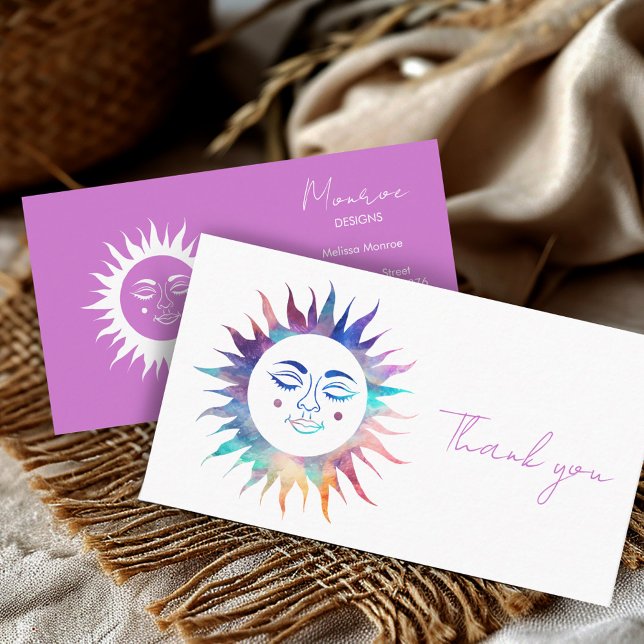 Sweet Sunshine Rainbow Boho Social Icons Thank You Business Card (Sweet Sunshine Rainbow Boho Social Icons Thank You Business Card
)