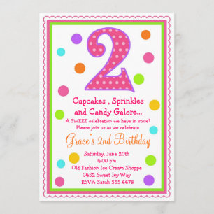 Sweet Surprise 2nd Birthday Invitation