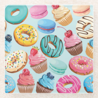 Sweet Sweets: Pattern of Delight. Glass Coaster