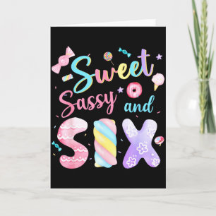 Sweet Sy And Six Birthday 6th Birthday Girl Party Card