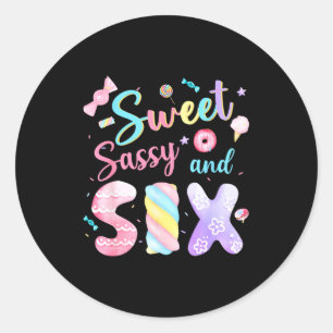 Sweet Sy And Six Birthday 6th Birthday Girl Party Classic Round Sticker