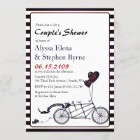 Sweet Tandem Bicycle Modern Couple's Shower