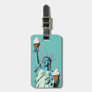 sweet taste of free ice cream poster luggage tag