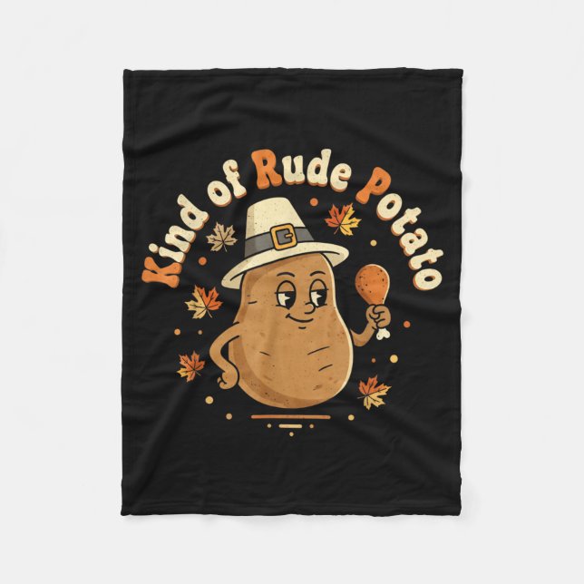 Sweet Tato And Kind Of Rude Tato  Fleece Blanket (Front)
