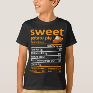 Sweet Tato E Nutrition Food Thanksgiving Funny Xma T-Shirt