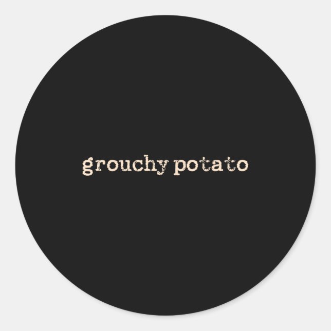 Sweet Tato Grouchy Tato  Classic Round Sticker (Front)