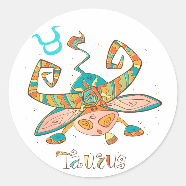 Sweet Taurus Bull Classic Round Sticker (Front)