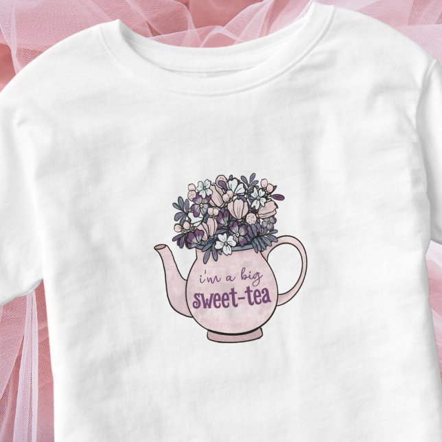 Sweet Tea Floral Teapot Sweetie Toddler T-Shirt (Creator Uploaded)