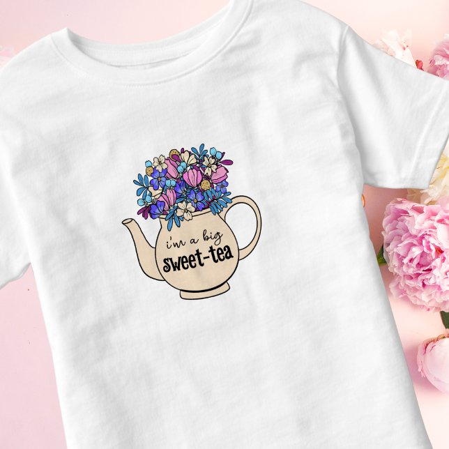 Sweet Tea Floral Teapot Sweetie Toddler T-Shirt (Creator Uploaded)