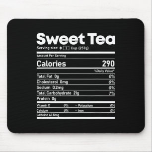 Sweet Tea Nutrition Facts Fun Thanksgiving Christm Mouse Pad