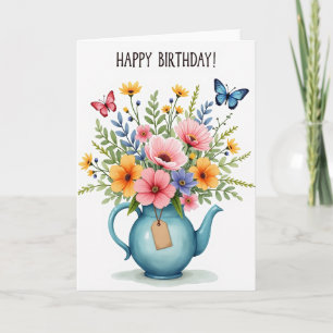 Sweet Teapot Floral Card