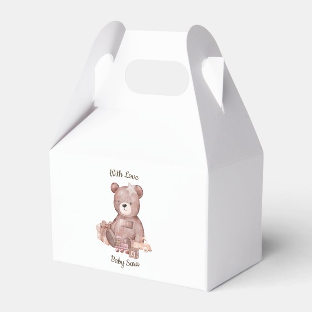Sweet Teddy Bear Baby Shower Favour Box (Front Side)