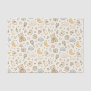 Sweet Teddy Bear Baby Shower Wrapping Paper Gend
