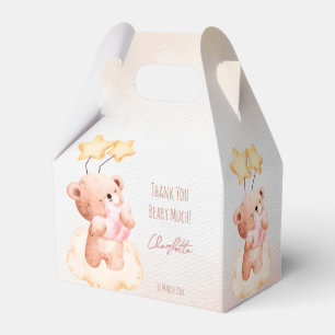 Sweet teddy bear birthday party personalized  favour box