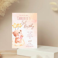 Sweet teddy bear birthday party template