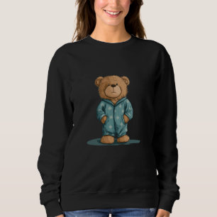 Sweet Teddy Bear in Pajama Costume Charm for Man a Sweatshirt
