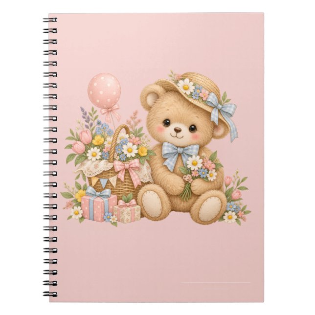 Sweet Teddy Bear Party Design Notebook (Front)