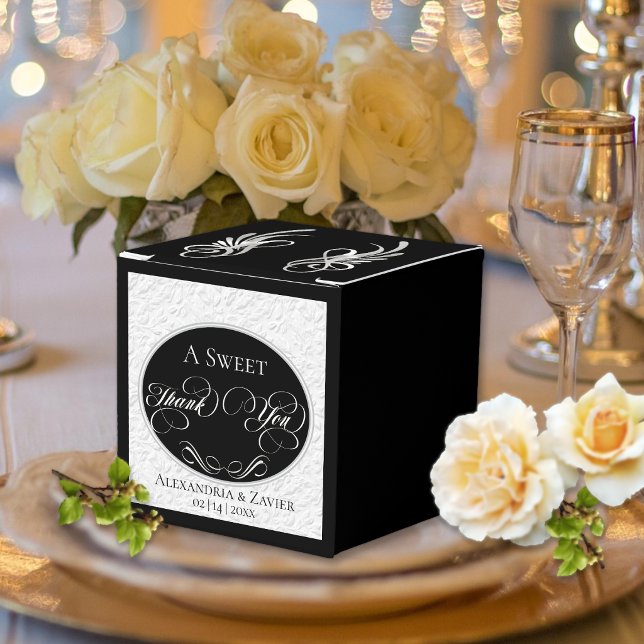 Sweet Thank You - Black/Silver Favour Box (Creator Uploaded)