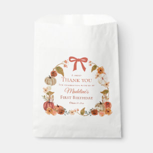 Sweet Thank You Fall Pumpkin Floral Wreath 1st Favour Bags