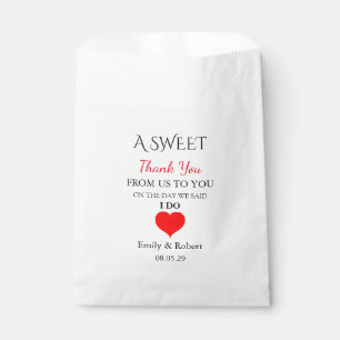 Sweet Thank You Wedding Favour Buffet Favour Bags