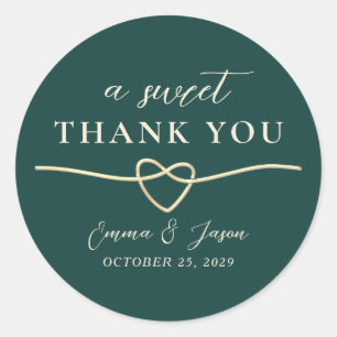 Sweet Thank You Wedding Favour Sticker