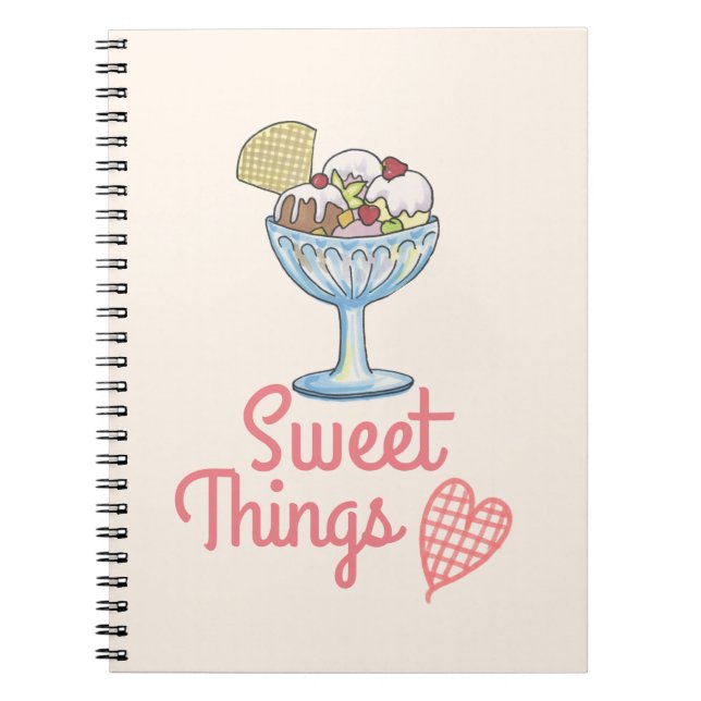 Sweet Things - Ice Cream Sundae Pink Notebook (Front)