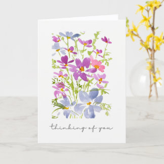 Sweet Thinking of You Watercolor Floral Card