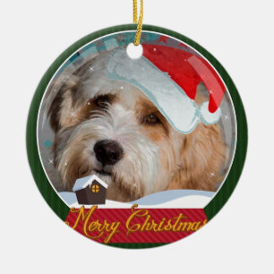 Sweet Tibetan Terrier Santa Collection Ceramic Tree Decoration