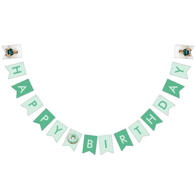 Sweet Time Pastel Green Doughnut Birthday Bunting (All)