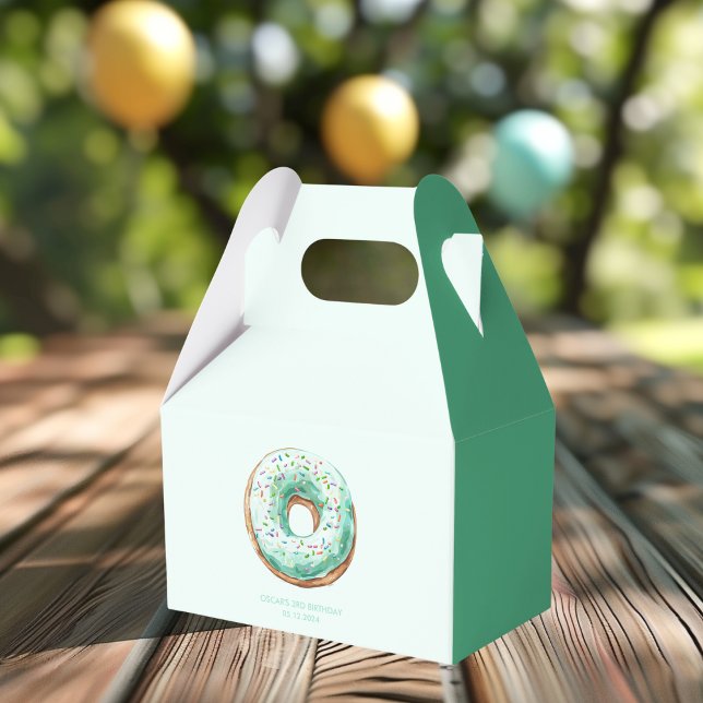 Sweet Time Pastel Green Doughnut Birthday Favour Box (Creator Uploaded)