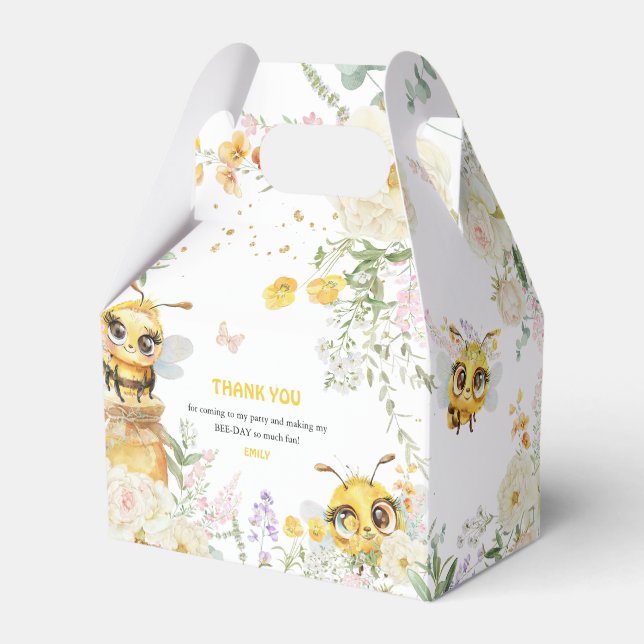 Sweet to Bee' Birthday Thank You  Favour Box (Front Side)