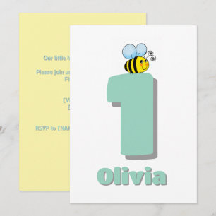 Sweet to Bee One 1st Birthday Cute Bumble Bee Invitation