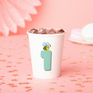 Sweet to Bee One 1st Birthday Cute Bumble Bee Paper Cups