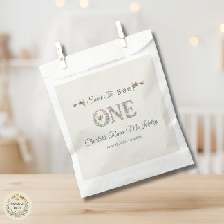 Sweet To Bee One 1st Birthday Lavender Watercolor Favour Bags
