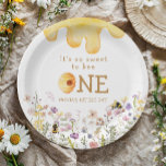 Sweet to Bee One Cute Honey Girl First Birthday Paper Plate<br><div class="desc">♥ Cute and fun first birthday paper plates! With a bee theme. Please see the collection for all items we have available.</div>